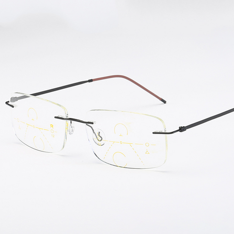 FRAMELESS ULTRA-LIGHT SQUARE ANTI-BLUE LIGHT READING GLASSES