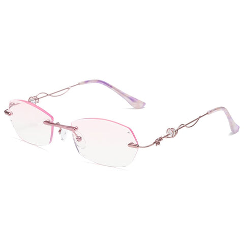 WOMEN'S RIMLESS CUT RIM DIAMOND ANTI BLUE LIGHT GLASSES