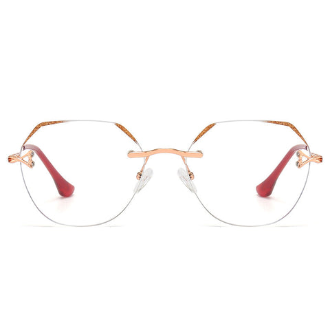 WOMEN'S FASHIONABLE HOLLOW TEMPLE ANTI-BLUE LIGHT READING GLASSES