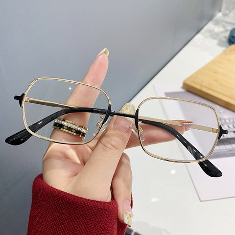 WOMEN'S FASHIONABLE METAL FRAME HD ANTI-BLUE LIGHT READING GLASSES