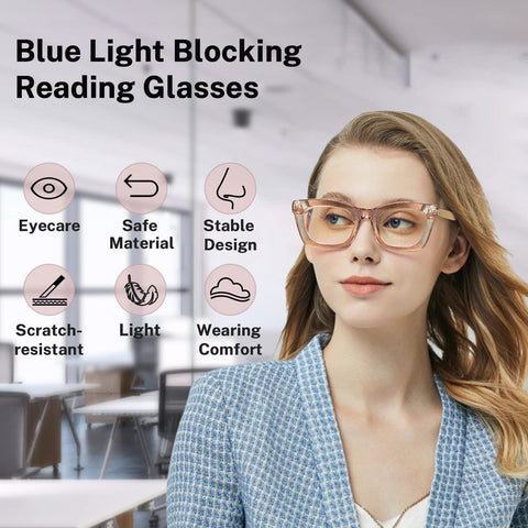 LARGE FRAME CASUAL ANTI-BLUE LIGHT READING GLASSES