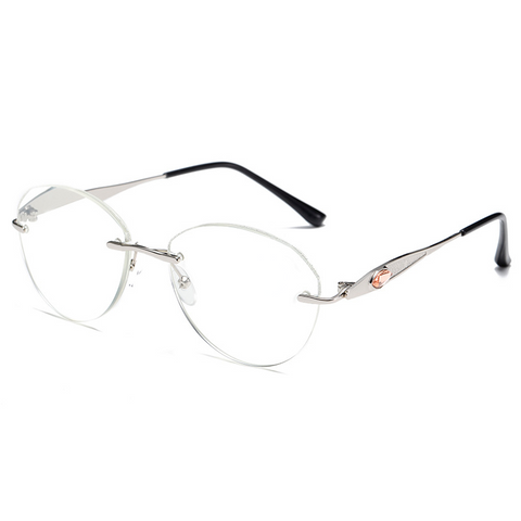 WOMEN'S FASHION RIMLESS DIAMOND CUT EDGE ANTI-BLUE LIGHT READING GLASSES