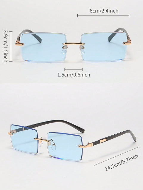 1pair Men Square Frame Fashion Glasses Travel Accessories