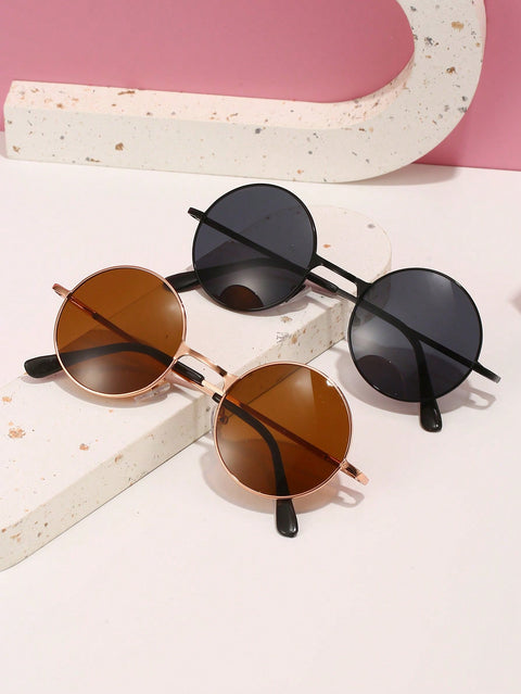 Men Round Frame Sunglasses