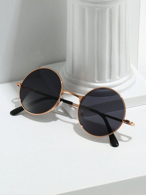 Men Round Frame Sunglasses