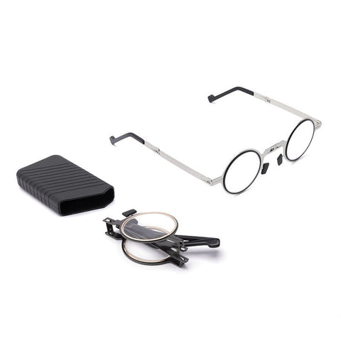 ANTI-BLUE LIGHT FOLDABLE METAL FRAME ULTRA-THIN ROUND READING GLASSES