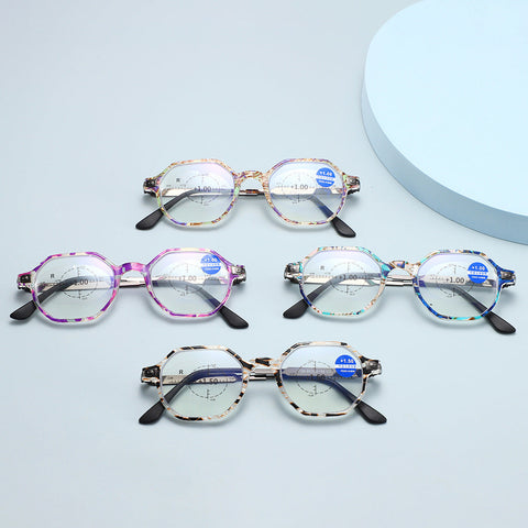 FASHION RETRO RING FOCUS HD ANTI-BLUE LIGHT READING GLASSES