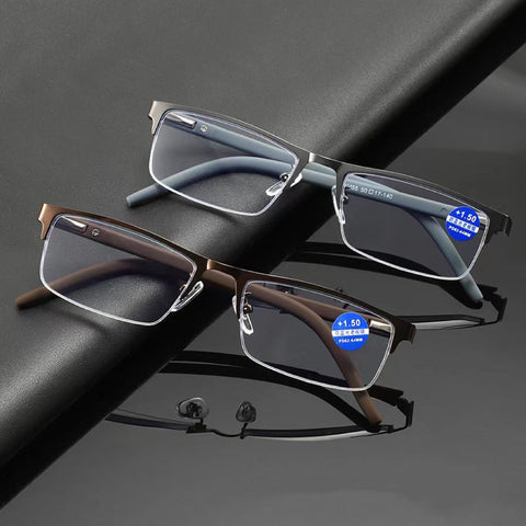 MEN'S FASHIONABLE METAL LIGHTWEIGHT ANTI-BLUE LIGHT READING GLASSES