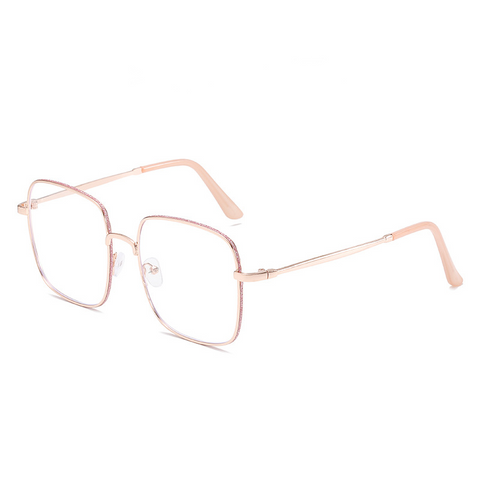 WOMEN'S FASHIONABLE FINE GLITTER EDGE LARGE FRAME ANTI-BLUE LIGHT READING GLASSES