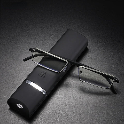 BLUE LIGHT READING GLASSES METAL SQUARE GLASSES