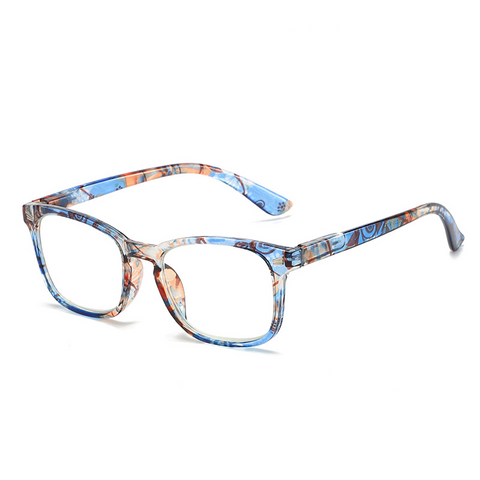 WOMEN'S FASHION PRINTED LARGE FRAME ANTI-BLUE LIGHT READING GLASSES