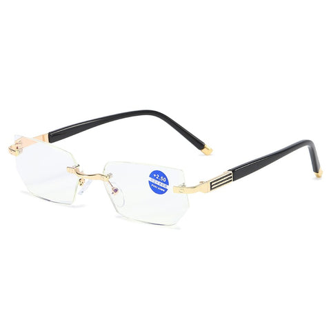 ANTI-BLUE LIGHT RIMLESS CUT EDGE METAL PRESBYOPIA GLASSES