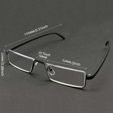 BLUE LIGHT READING GLASSES METAL SQUARE GLASSES