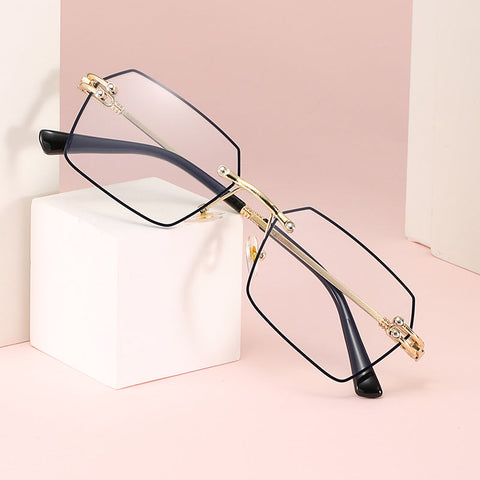 WOMEN'S METAL EDGELESS FRAMELESS ANTI-BLUE LIGHT READING GLASSES