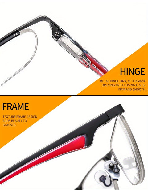 HALF FRAME METAL RETRO ANTI-BLUE LIGHT READING GLASSES