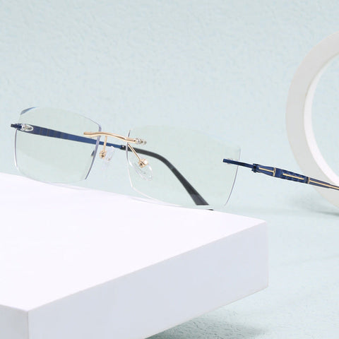 FASHIONABLE RIMLESS ULTRA-LIGHT ANTI-BLUE LIGHT READING GLASSES