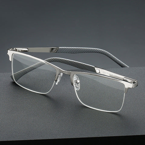 MEN'S RETRO HALF-FRAME ANTI-BLUE LIGHT READING GLASSES