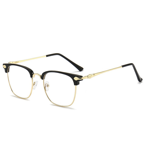 WOMEN'S FASHIONABLE METAL HALF FRAME ANTI-BLUE LIGHT READING GLASSES