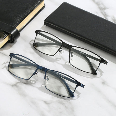 METAL FRAME COLOR CHANGING ANTI-BLUE LIGHT READING GLASSES