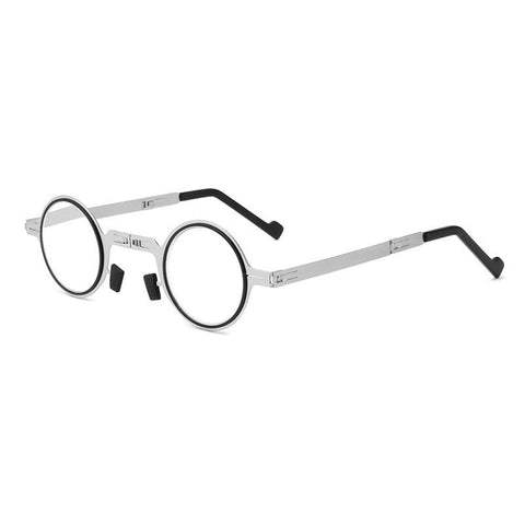 ANTI-BLUE LIGHT FOLDABLE METAL FRAME ULTRA-THIN ROUND READING GLASSES