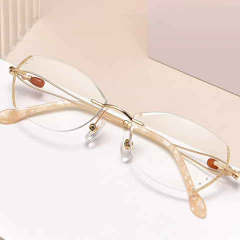 WOMEN'S ULTRA-LIGHT FASHION DIAMOND FRAMELESS ANTI-BLUE LIGHT READING GLASSES