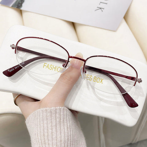 WOMEN'S FASHION HALF FRAME ANTI-BLUE LIGHT READING GLASSES