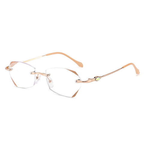 ELECTROPLATED DIAMOND CUT EDGE RIMLESS ANTI-BLUE LIGHT PRESBYOPIA GLASSES