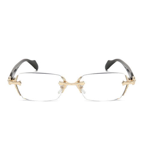 STYLISH METAL EDGELESS FRAMELESS ANTI-BLUE LIGHT READING GLASSES