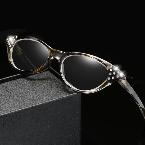 WOMEN'S FASHION DIAMOND-STUDDED CAT-EYE ANTI-BLUE LIGHT PRESBYOPIC GLASSES