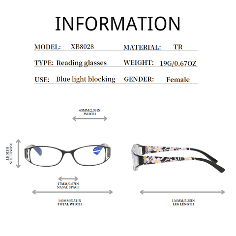 WOMEN'S READING GLASSES - FDA APPROVED BLUE LIGHT BLOCKING LENS