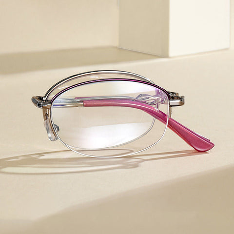 WOMEN'S HD HALF-FRAME FOLDING ANTI-BLUE LIGHT READING GLASSES