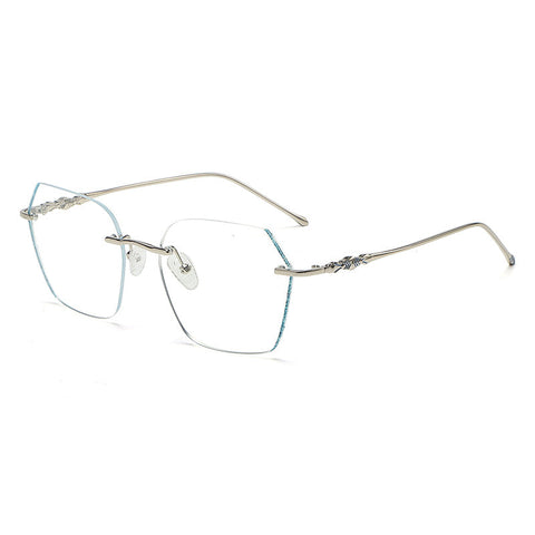 WOMEN'S FASHION FRAMELESS CUT-EDGE FINE FLASH ANTI-BLUE LIGHT READING GLASSES