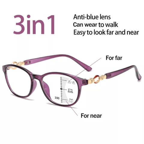 WOMEN'S FASHION DIAMOND HIGH-DEFINITION ANTI-FATIGUE ANTI-BLUE LIGHT READING GLASSES