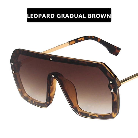 Futuristic Leopard FF Sunglasses Women Oversized Glasses