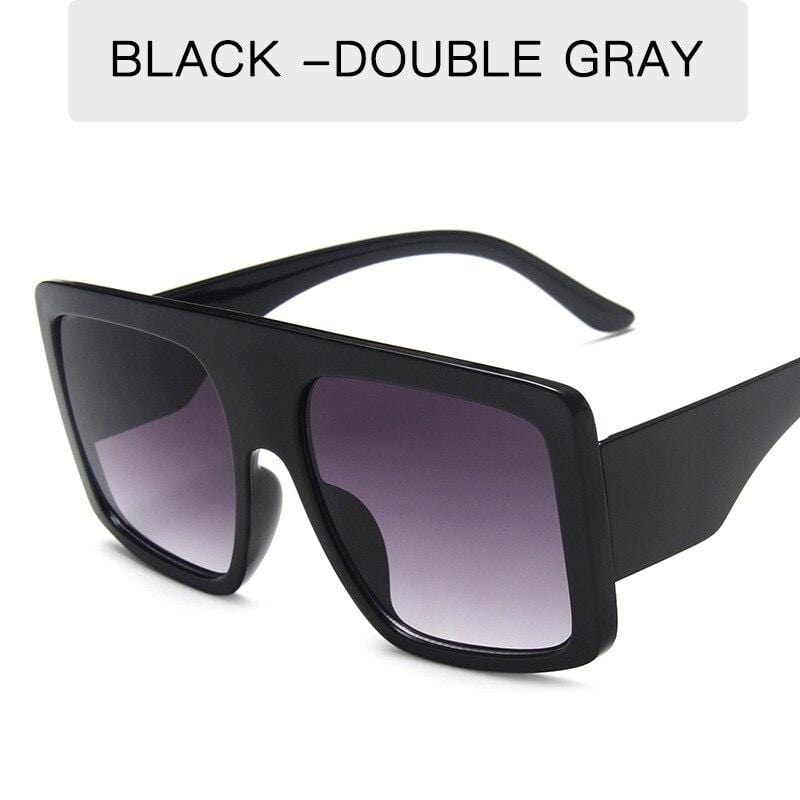 Oversized Square Ladies Sunglasses Men Women Double Colors Frame Gradient  Shades