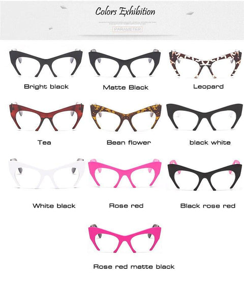 Fashion Retro Half frame Cat eye Women Glasses Frame Can Be Equipped with Myopia Prescription Lens Men Glasses Frame