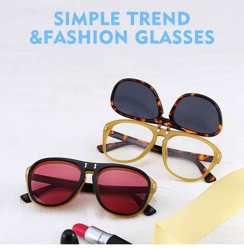 2021 Fashion Pilot Style Double Layer Sunglasses Flip Up Clamshell Brand Design Sun Glasses