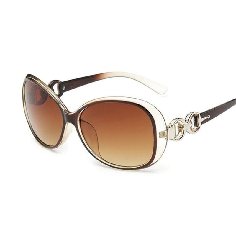 Vintage Oval Sunglasses Women Luxury V Brand Blue Gradient Sun