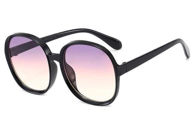 Vintage Fashion Round Sunglasses Women Luxury Retro RimlFrame Sun Glasses  Lady FeShades NO Chain S018 - CG198AHRT8E